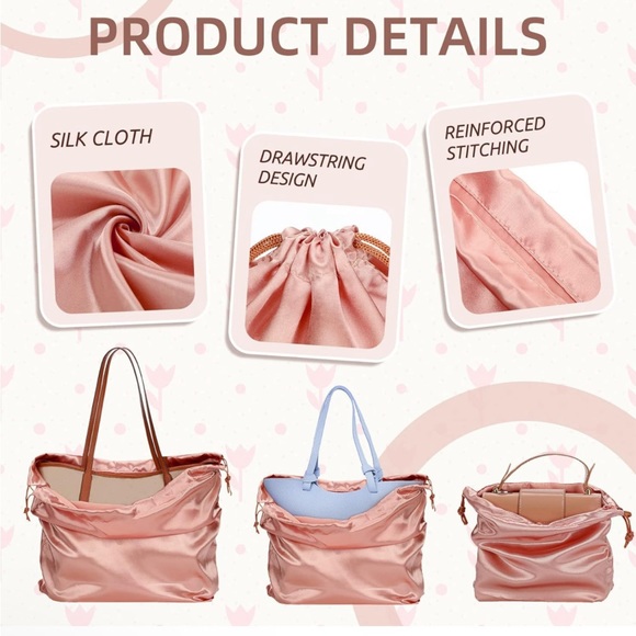 5 Pcs Dust Bags for Purses and Handbags Silk Dust Cover Bag for Handbags - Picture 3 of 5